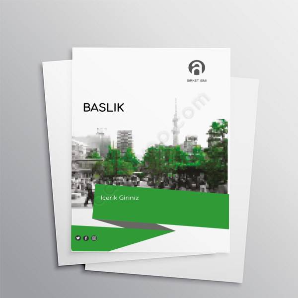 Yeşil Temalı A4 Emlakçı Broşürü online tasarla