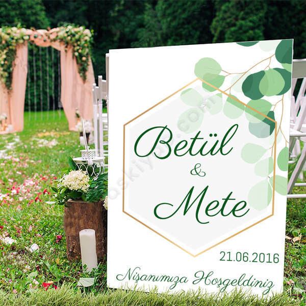 Yeşil Yapraklar Ayaklı Pano online tasarla