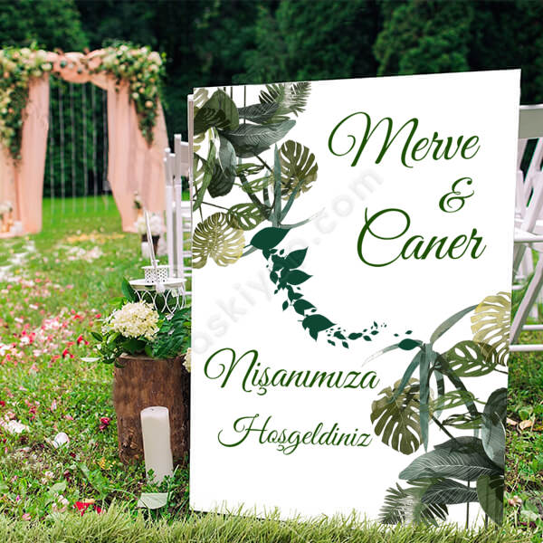 Yeşil Yapraklı Ayaklı Pano online tasarla