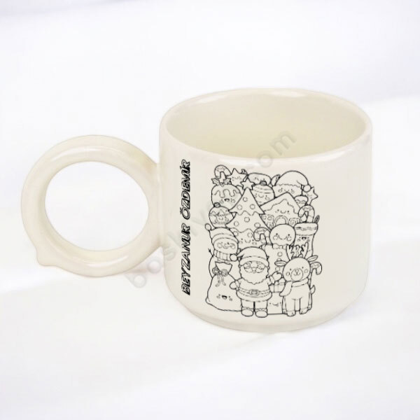 Yılbaşı İçin Kişiye Özel Baskılı Yuvarlak Kulplu Kişiye Özel online tasarla