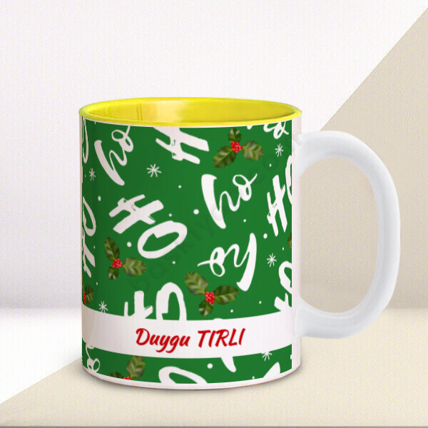 Yılbaşı Konsept İçi Sarı Kupa online tasarla