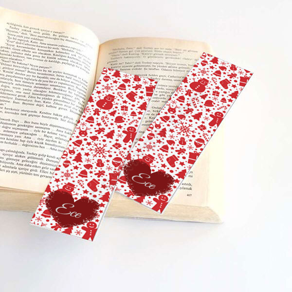 Yılbaşı Konseptli 4 Kitap Ayracı online tasarla