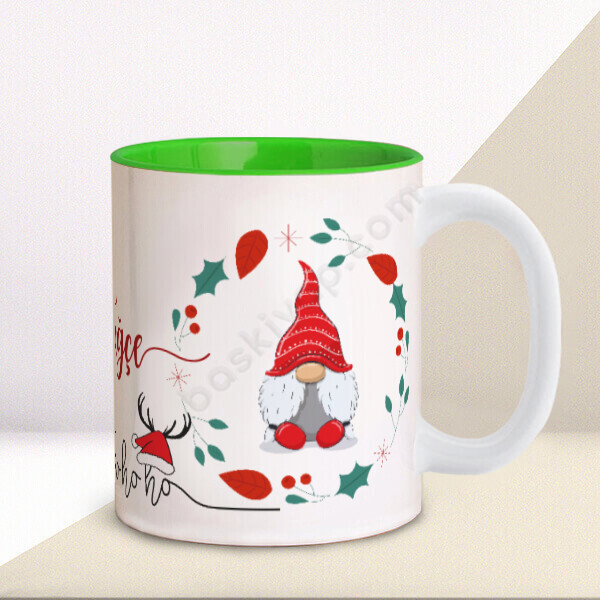 Yılbaşı Konseptli İçi Yeşil Kupa online tasarla