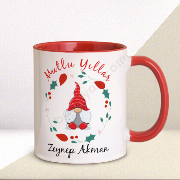 Yılbaşı Noel Baba Tasarım Kupa online tasarla