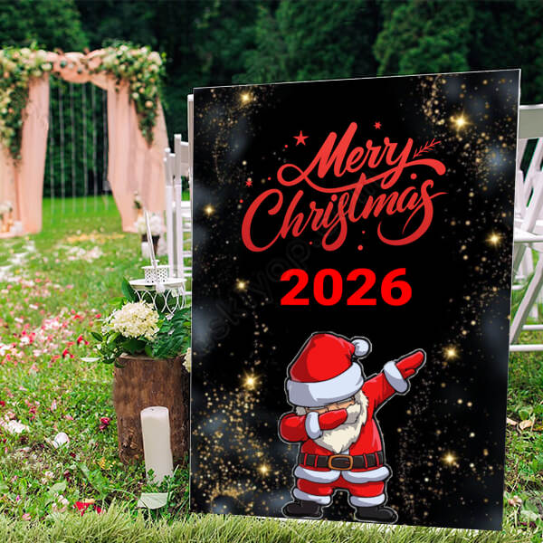 Yılbaşı Tasarımlı Ayaklı Pano online tasarla