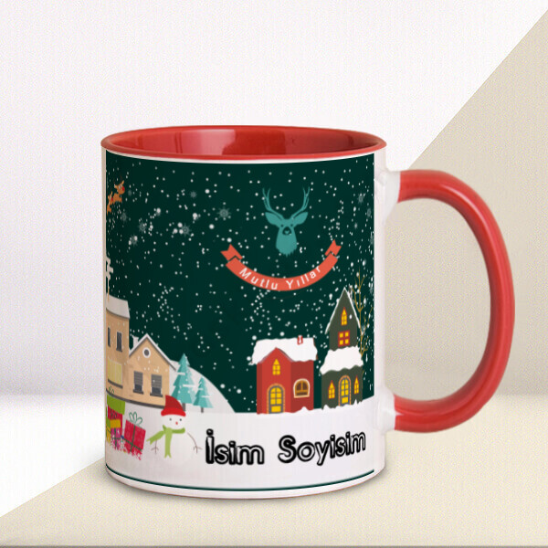 Yılbaşı Tasarımlı Kırmızı Kupa online tasarla