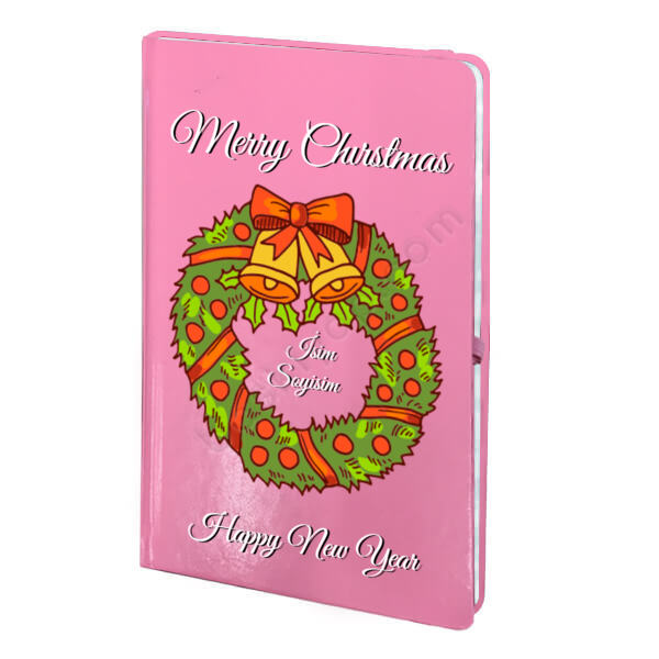 Yılbaşı Tasarımlı Pembe Ajanda online tasarla