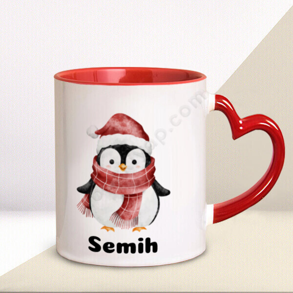 Yılbaşı Tasarımlı Penguenli Kupa online tasarla