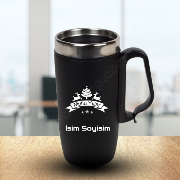 Yılbaşı Tasarımlı Termos Bardak 4 online tasarla