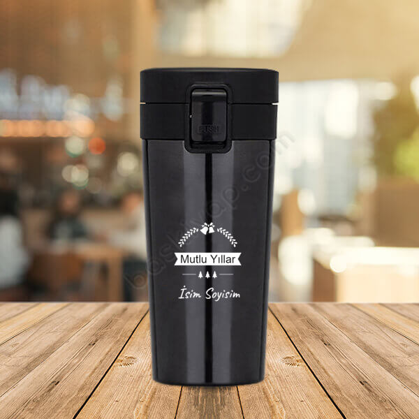 Yılbaşı Tasarımlı Vakumlu Çelik Termos online tasarla