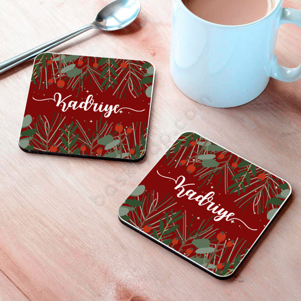 Yılbaşına Özel 2 Bardak Altlığı online tasarla