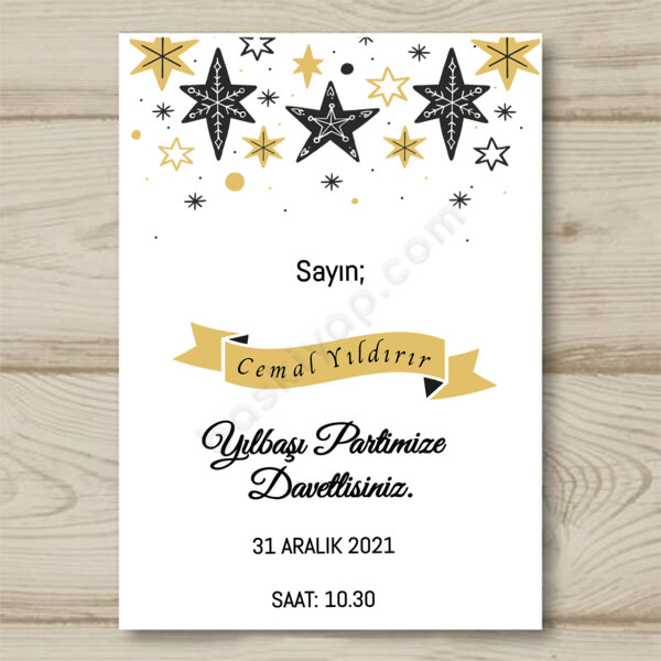 Yıldız Tasarımlı Davetiye 10X15 online tasarla