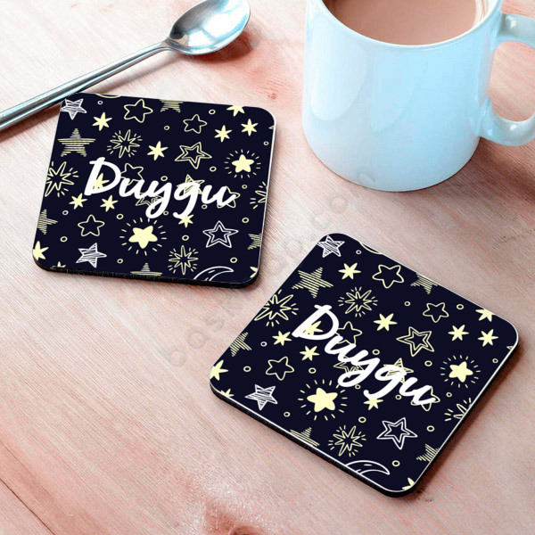 Yıldızlar Tasarım Bardak Altlığı online tasarla
