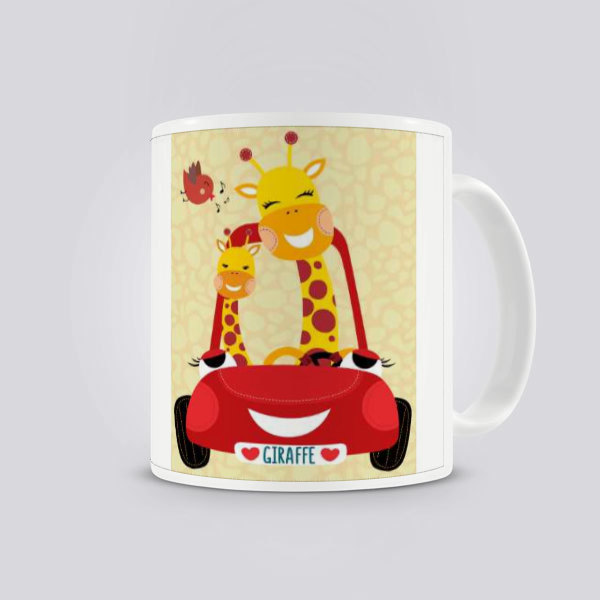Yolculuk Yapan Zürafa Ailesi Baskılı Kupa Bardak Hediyelik online tasarla