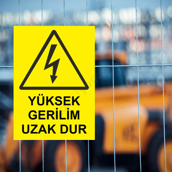 Yüksek Gerilim Uzak Dur Etiketi online tasarla
