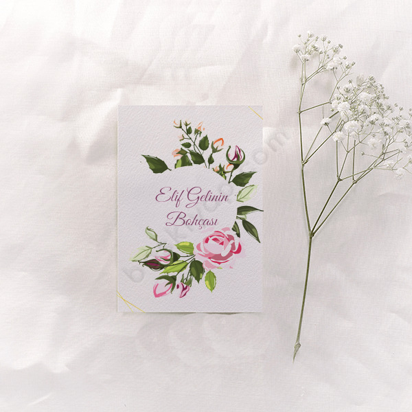 Yuvarlak Çerçeveli 2  Bohça Kartı online tasarla