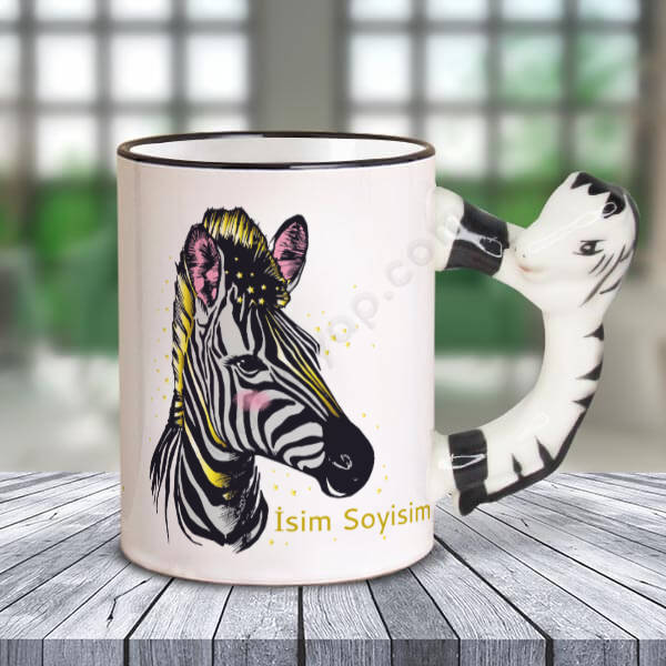 Zebra Baskılı At Kulplu Kupa online tasarla