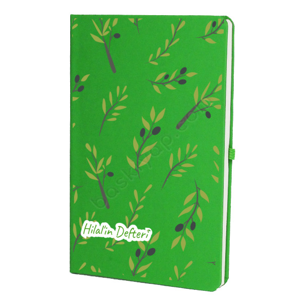 Zeytin Ağacı Desenli Yeşil Ajanda online tasarla