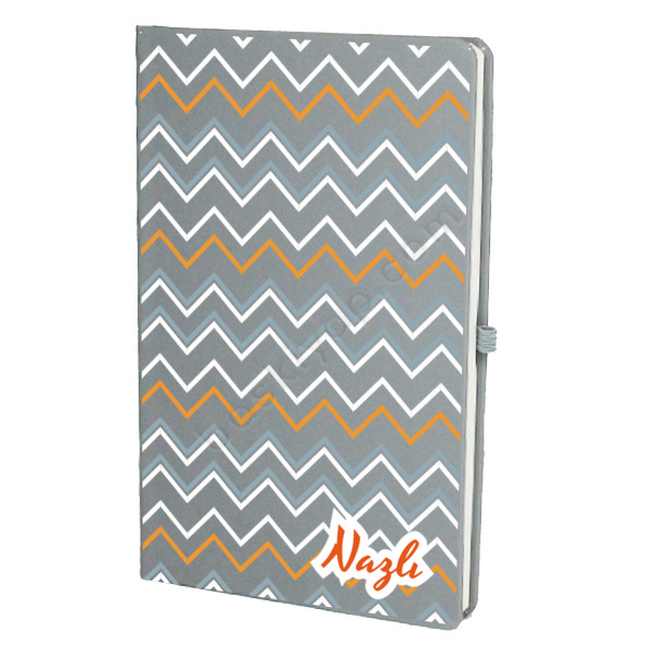 Zikzak Çizgili Gri Ajanda online tasarla